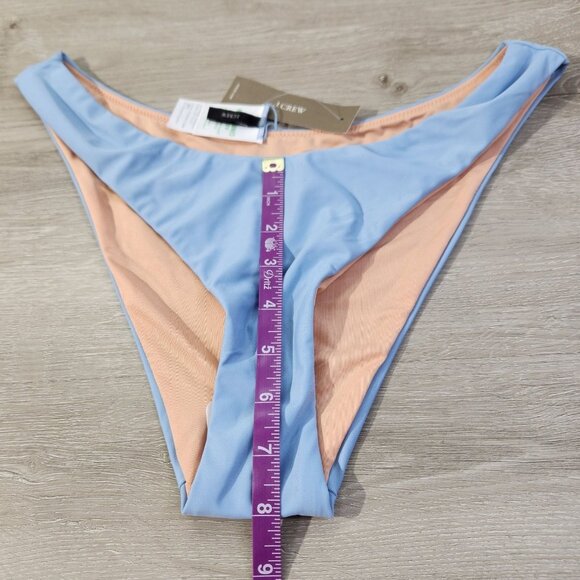 J Crew Blue Curved Waist Cheeky Bikini Bottom BC125 New With Tags Womens Size S - Picture 4 of 16